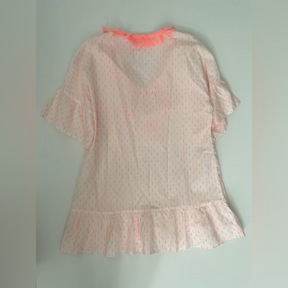 Lilly Pulitzer Kipper Cover-up Minidress Tangelo Neon Clip Tassels White coral - Picture 5 of 9